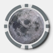 灰色の月の写真 ポーカーチップ (正面)