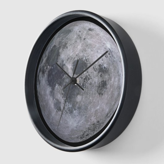 灰色の月の写真 壁時計 (傾斜)