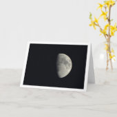 灰色の月の風景 カード (黄色い花)