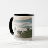 灰色の朝のマグカップ マグカップ (正面左)