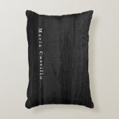 灰色の木の背景のミニマルモダンリスト名 アクセントクッション (正面(垂直))
