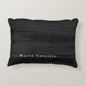 灰色の木の背景のミニマルモダンリスト名 アクセントクッション (裏面)