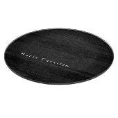 灰色の木の背景のミニマルモダンリスト名 カッティングボード (角)