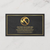 灰色の木材金ゴールドの手書きツール 名刺 (裏面)