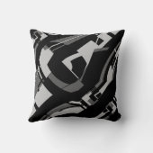 灰色の木炭の黒い対角の南西の外観 クッション (裏面)