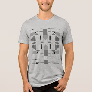 灰色の木炭ブラックジオメトリックサウスウエストMCMルック トライブレンドTシャツ