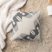 灰色の木炭ベージュ図形(斜め抽象芸術) クッション (ブランケット)