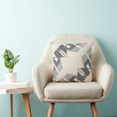 灰色の木炭ベージュ図形(斜め抽象芸術) クッション (椅子)