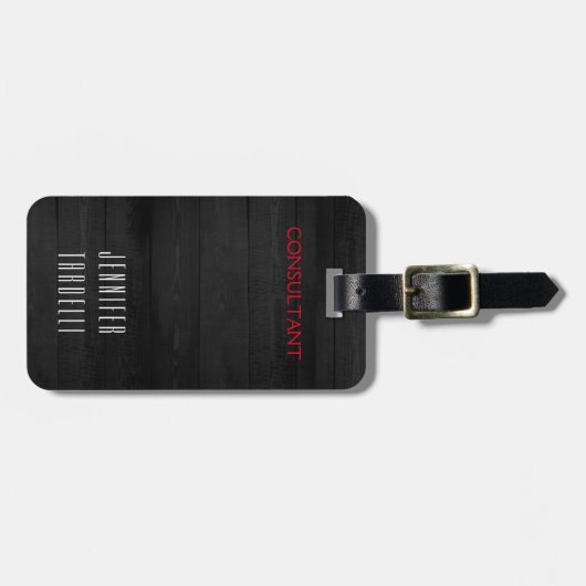 灰色の木目の背エレガント景 ラゲッジタグ (正面横)