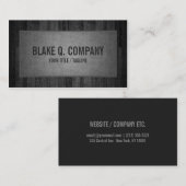 灰色の木製の穀物およびスエードの一見の名刺 名刺 (正面/裏面)