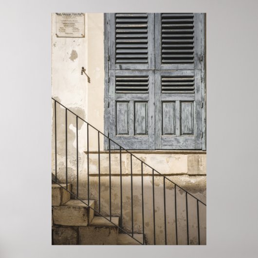 灰色の木製の窓 ポスター (正面)