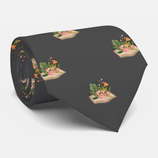 灰色の本と花の小説家の仕事，卒業 ネクタイ (ロール)