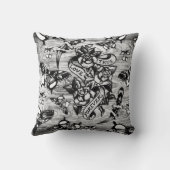 灰色の本当愛Surfabillyの入れ墨の枕 クッション (裏面)