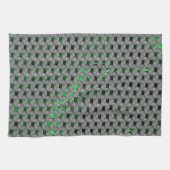 灰色の板、長方形の下の緑の画像。 キッチンタオル (横)