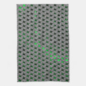 灰色の板、長方形の下の緑の画像。 キッチンタオル (縦)