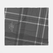 灰色の格子状のパーソナライズされた家族 フリースブランケット (正面(横))