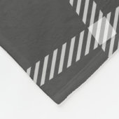 灰色の格子状のパーソナライズされた家族 フリースブランケット (角)