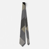灰色の格子縞のネクタイの白黒 ネクタイ (正面)