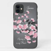 灰色の桜(桜) Case-Mate iPhoneケース (裏面)