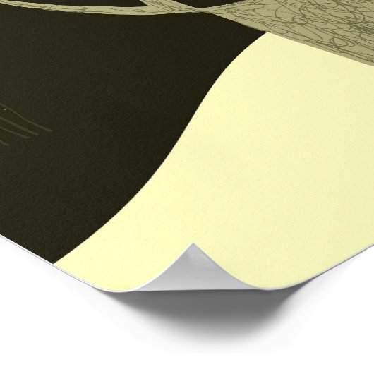 灰色の森のタペストリー：木のパターン。 ポスター (角)