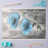 灰色の森のデコペに絵を描咲く青い花 薄葉紙 (クラフト)