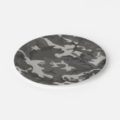 灰色の森の迷彩画。迷彩柄 ペーパープレート (アングル)