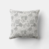 灰色の植物性シームレスパターン クッション (裏面)