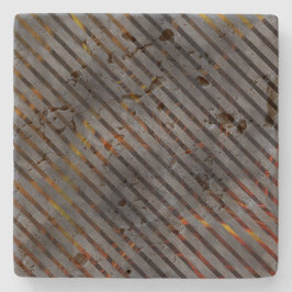 灰色の横ストライプ方の金ゴールド、リボン、赤 ストーンコースター