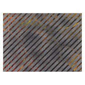 灰色の横ストライプ方の金ゴールド、リボン、赤 テーブルクロス (正面(横))