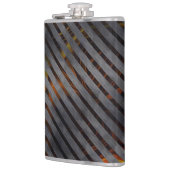 灰色の横ストライプ方の金ゴールド、リボン、赤 フラスク (左)