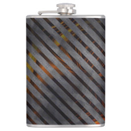 灰色の横ストライプ方の金ゴールド、リボン、赤 フラスク