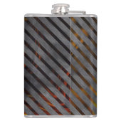 灰色の横ストライプ方の金ゴールド、リボン、赤 フラスク (裏面)