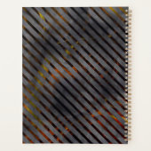 灰色の横ストライプ方の金ゴールド、リボン、赤 プランナー手帳 (裏面)