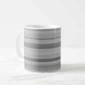 灰色の横ストライプ線 コーヒーマグカップ (正面左)