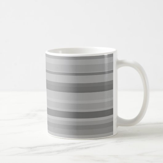 灰色の横ストライプ線 コーヒーマグカップ (右)