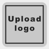 灰色の正方形のステッカーにビジネスロゴ スクエアシール (正面)