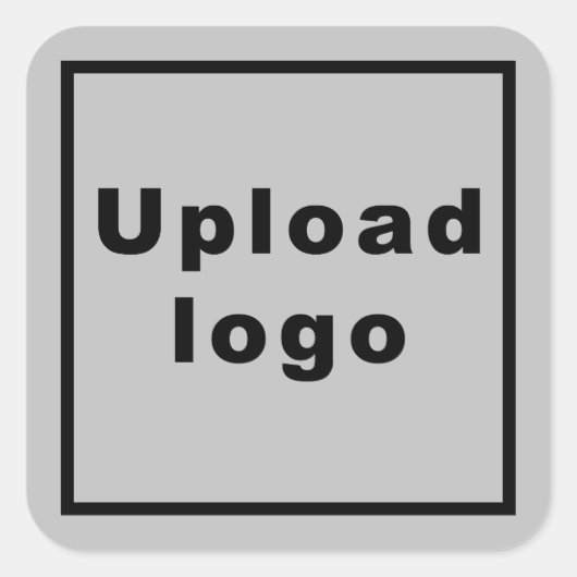 灰色の正方形のステッカーにビジネスロゴ スクエアシール (正面)