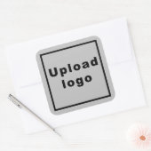 灰色の正方形のステッカーにビジネスロゴ スクエアシール (封筒)