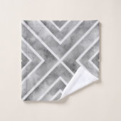 灰色の正方形の幾何学的な水色のバスタオルセット バスタオルセット (ウォッシュタオル)