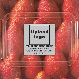 灰色の正方形の粘着ラベルのビジネスブランド ラベル