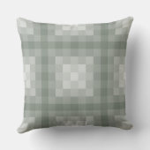 灰色の正方形ピクセルタイルパターン クッション (裏面)