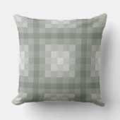 灰色の正方形ピクセルタイルパターン クッション (正面)