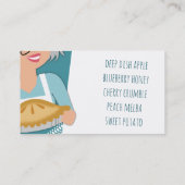 灰色の毛の女性パイ女性パン屋のベーキング 名刺 (裏面)