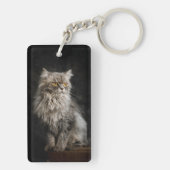 灰色の毛の生えた猫 キーホルダー (裏面)