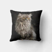 灰色の毛の生えた猫 クッション (裏面)