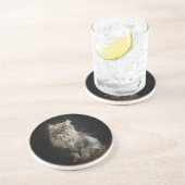 灰色の毛の生えた猫 コースター (側面)