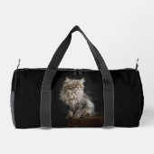 灰色の毛の生えた猫 ダッフルバッグ (裏面)