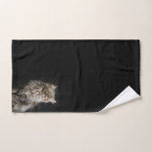 灰色の毛の生えた猫 バスタオルセット (ハンドタオル)