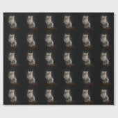 灰色の毛の生えた猫 ラッピングペーパー (フラット)