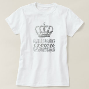灰色の毛は見事な王冠、銀製の聖なる書物、経典です Tシャツ